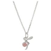 Sterling Silver Rose Quartz Fairy Pendant