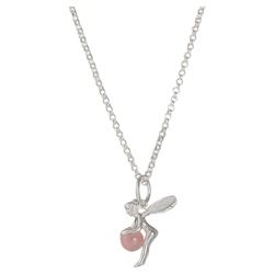 Sterling Silver Rose Quartz Fairy Pendant