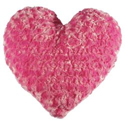 Tesco Kids Rose Fur Heart Cushion, Pink