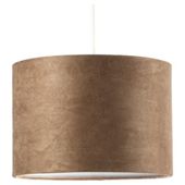 Tesco Faux Suede Drum Shade, Taupe