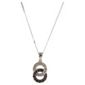 9ct White Gold Black And White Diamond Link Pendant