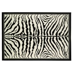 Tesco Rugs Zebra Print Rug, Black 115x160cm