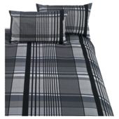 Tesco Check Print Double Duvet Set, Grey