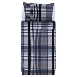Tesco Check Print Single Duvet Set, Grey