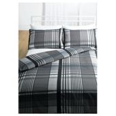 Tesco Check Print Single Duvet Set, Grey