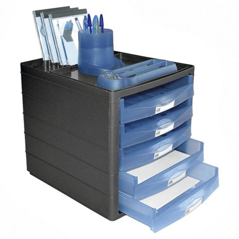 Image of Pierre Henry Horizon Open-draw Desktop Organiser, Blue
