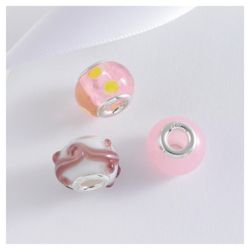 Sterling Silver Pink Glass Charm 3 Pack