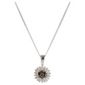 9ct White Gold Black And White Diamond Cluster Pendant