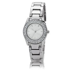 F&F Ladies Diamante Round Face Watch