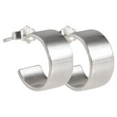 Sterling Silver Band Half Hoops