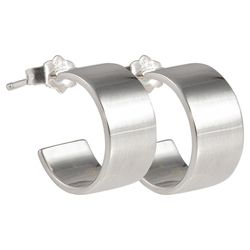 Sterling Silver Band Half Hoops
