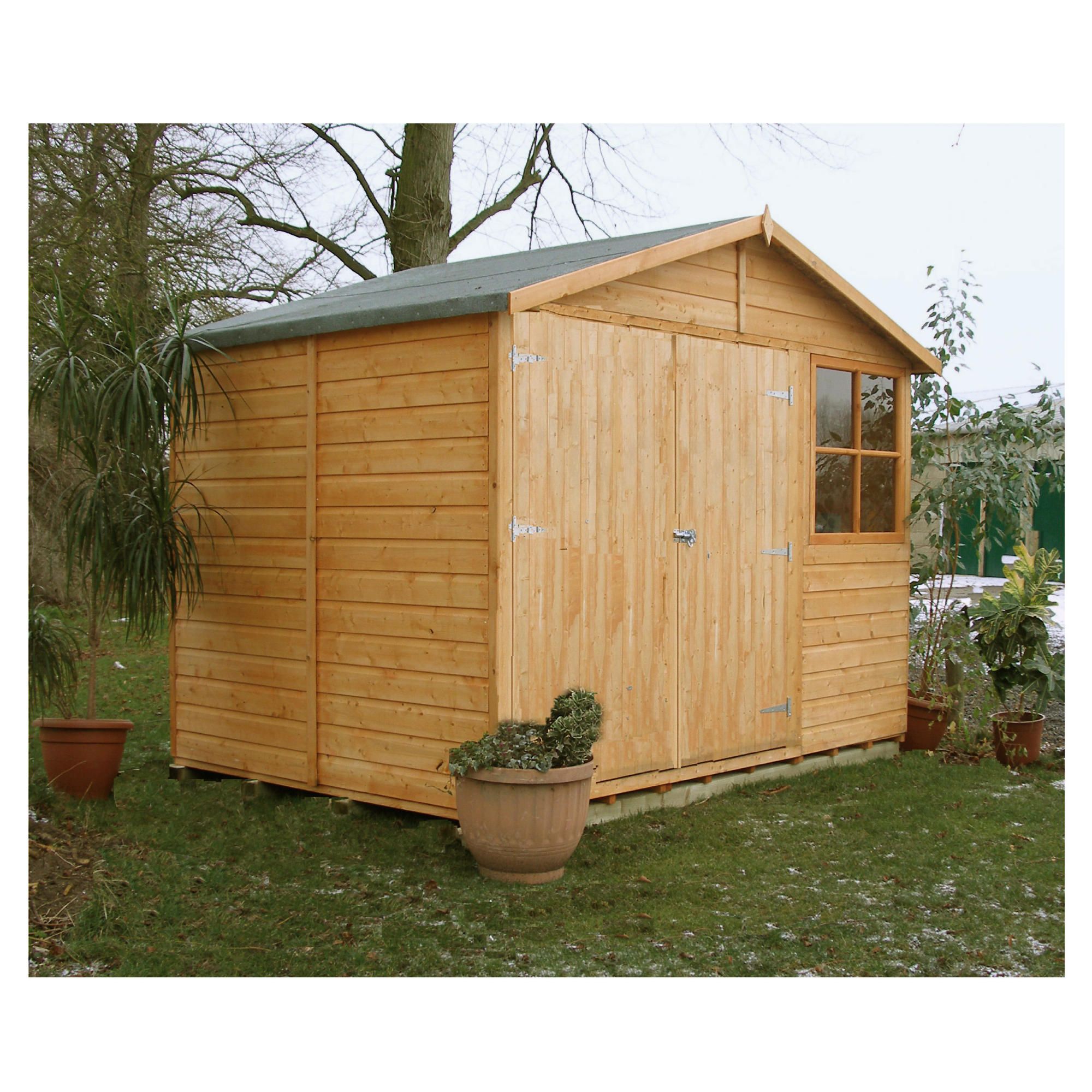 9x6 Finewood Modular Double Door Wooden Apex Shed With Installation