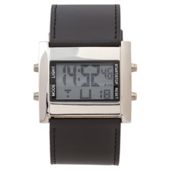 F&F Mens LCD Black Strap Watch