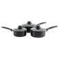 Tesco Teflon Coated 3 piece Non-stick Aluminium Saucepan Set, Black