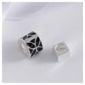Sterling Silver Set Of 2 Black Enamel Bead Charms
