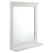 Southwold White Wood Tongue & Groove Mirror With Shelf