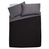Tesco Reversible Duvet Set Kingsize, Black & Charcoal