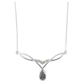 9ct White Gold 10pt Black & White Diamond Necklet