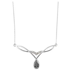 9ct White Gold 10pt Black & White Diamond Necklet