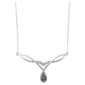 9ct White Gold 10pt Black & White Diamond Necklet