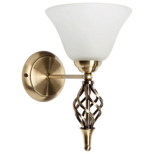 Buy Tesco Lighting Twisted Antique Brass Wall Fitting from our Glass Lamp Shades range - Tesco