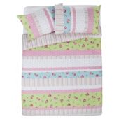 Tesco Rosebud Print King Size Duvet Set, Pastel