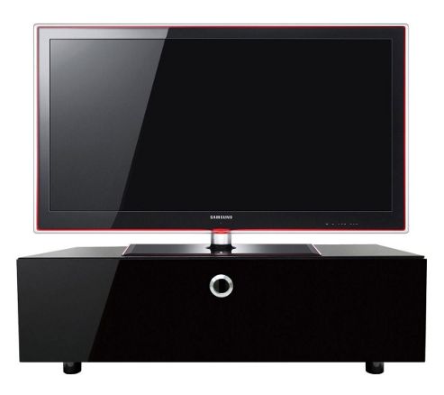 Image of Mda Designs Zin422510/bki Cubic 1000 Black Tv Cabinet With Beamthru