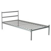 Kenny Single Bed Frame, Silver