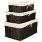 Wicker Baskets, Chocolate Brown 3 Pack