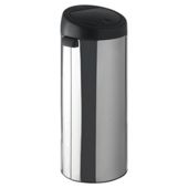 Brabantia 30L brilliant steel bin with black lid