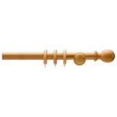 28mm Wood Curtain Pole, Antique Pine Effect 180cm