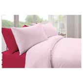 Tesco Plaindye Single Duvet Set, Pink
