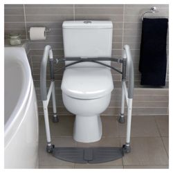 Folding toilet frame
