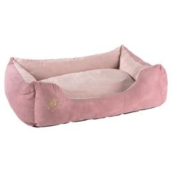 Scruffs faux suede pet bed large pink