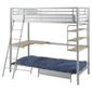 Mika High Sleeper With Single Futon Frame, Silver Finish