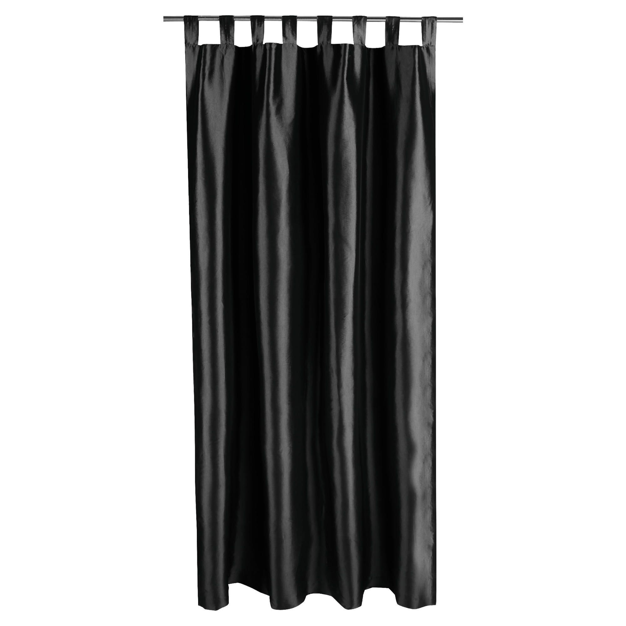 Tesco Taffetta Lined Curtains tab top W140xL229cm (W55xL90in) Black