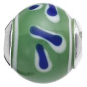 Truth Green/Blue Spot/Stripe Glass Charm