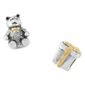 Silver/Gold Plated Present & Teddy Bead Set