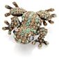 Pave Gold Tone Crystal Set Frog Brooch