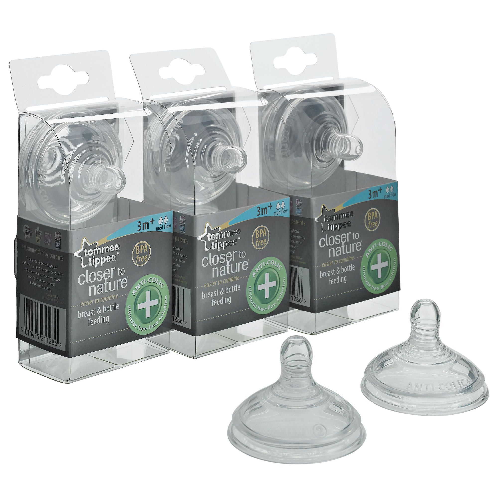 Tommee Tippee Closer to Nature Anti Colic Medium Flow Teats x 2