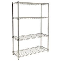 Clarke 4-tier boltless wire shelving, black
