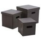 Tesco Faux Leather Set Of 3 Collapsible Boxes