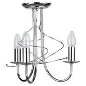 Tesco Lighting Candelabra Ceiling Fitting 3 Light Chrome Finish