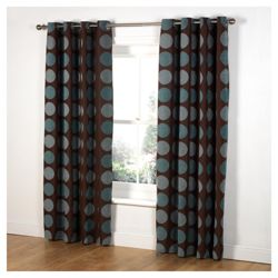 Tesco Chenille Circles Lined Eyelet Curtains W163xL229cm (64x90