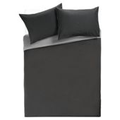 Tesco Reversible Duvet Set Double, Black & Charcoal