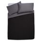 Tesco Reversible Duvet Set Double, Black & Charcoal