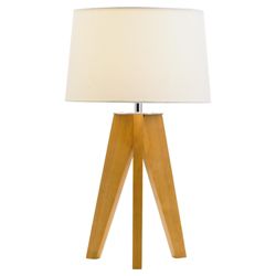 Tesco Lighting Tripod Wooden Table Lamp