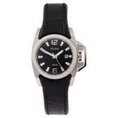 Pulsar Ladies Black Leather Strap Watch