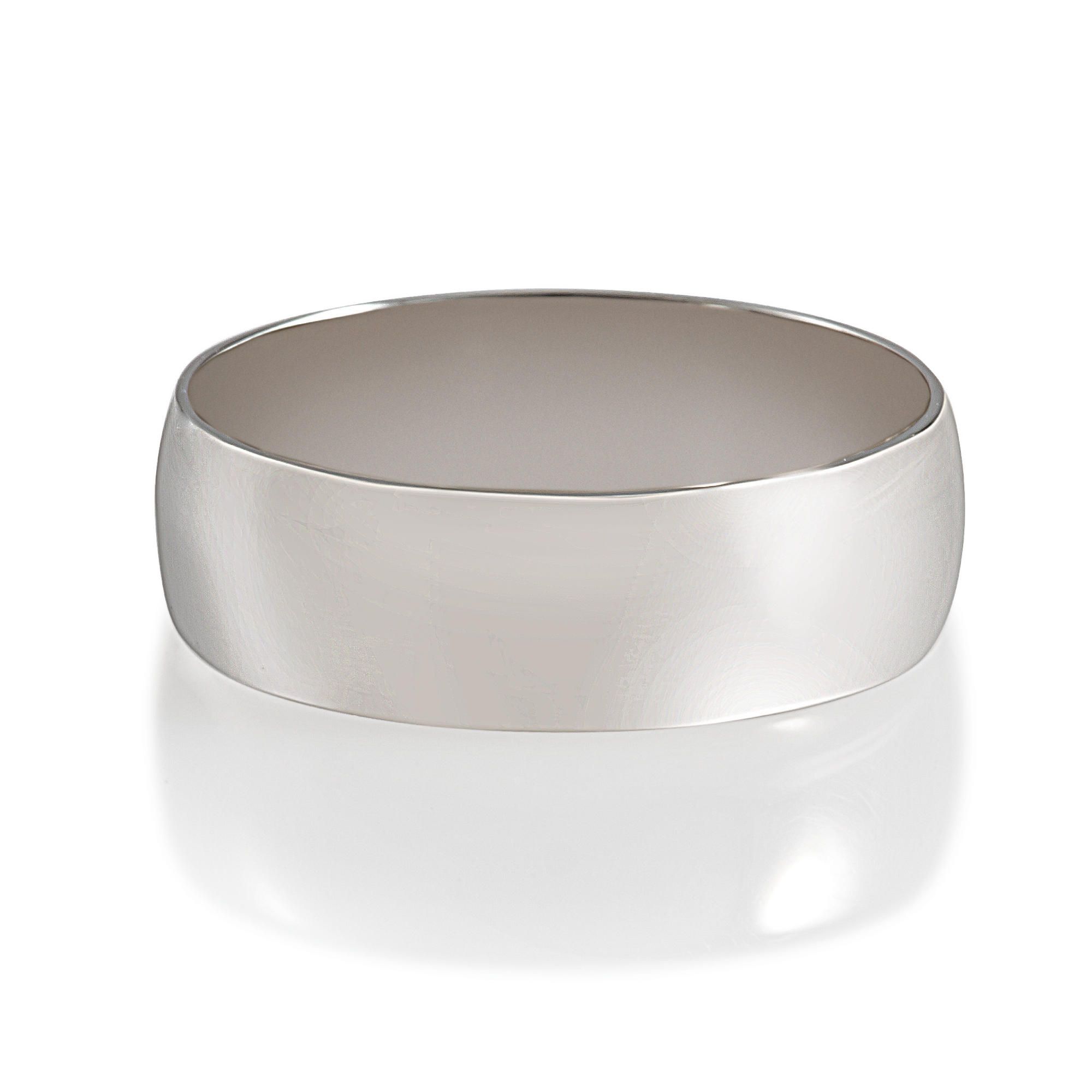 Palladium 6mm D-Shape Gents Ring, Q