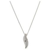 Sterling Silver And Diamond Wave Slider Pendant
